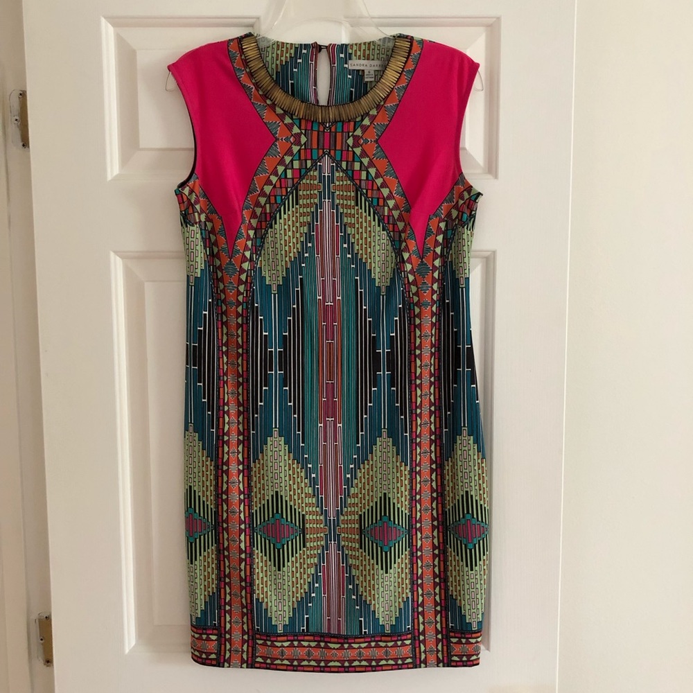 Sandra Darren Aztec Print Dress